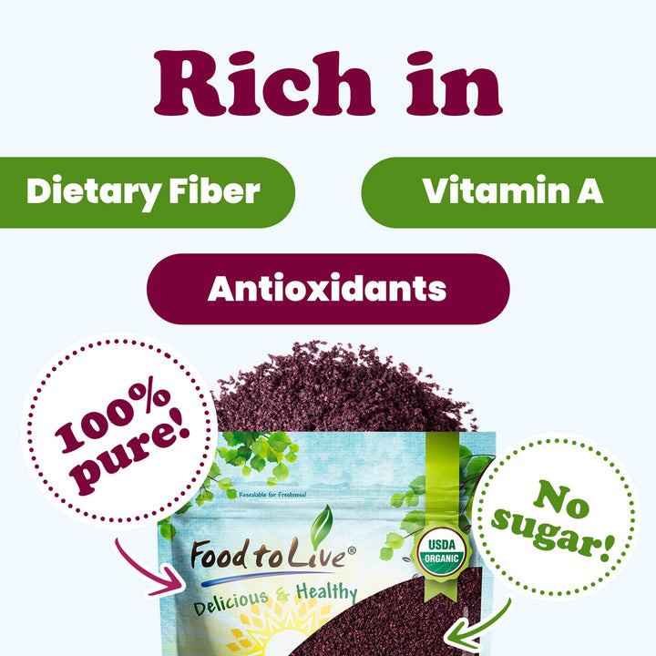 Organic Acai Berry Powder –Non-GMO,Kosher, Raw,Freeze-Dried