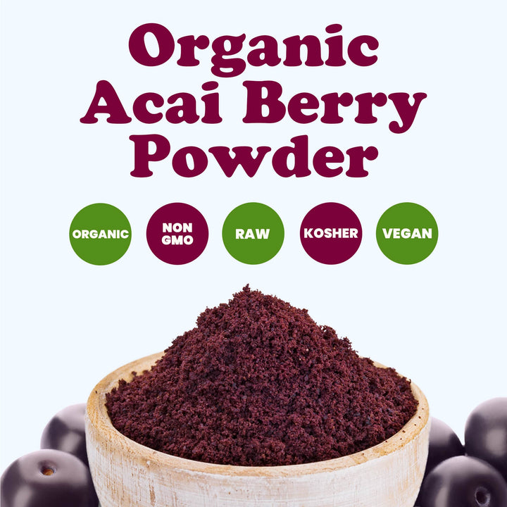 Organic Acai Berry Powder –Non-GMO,Kosher, Raw,Freeze-Dried