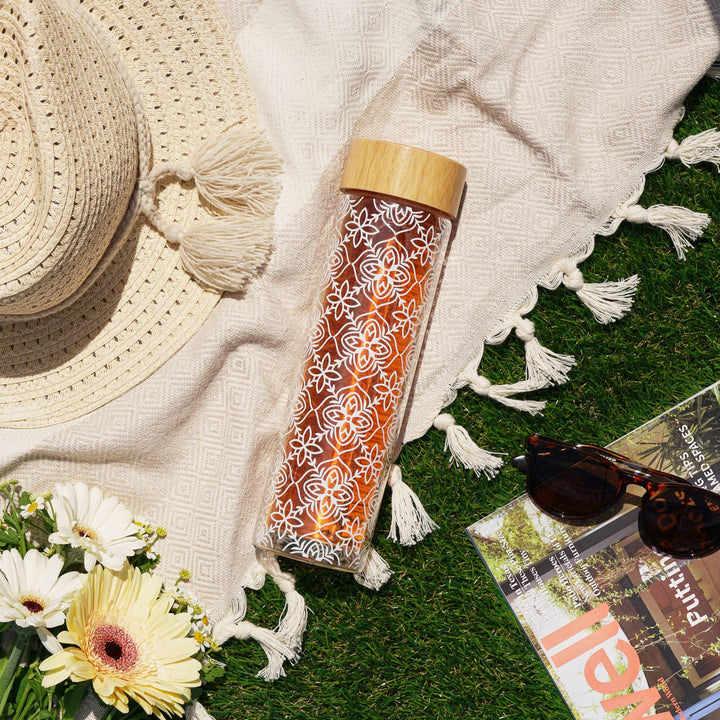 Blair™ Insulated Glass Travel Mug w/ Tea Infuser - Marrakesh