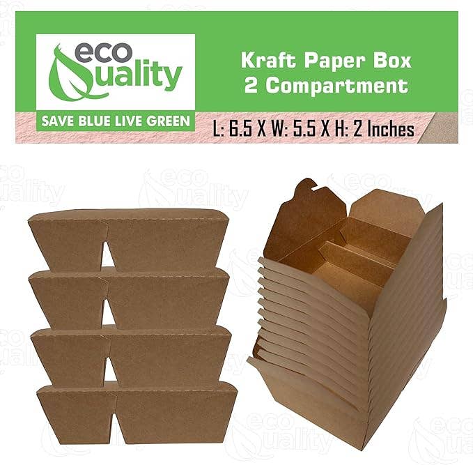 2 Compartment Kraft Takeout Box Bio Box