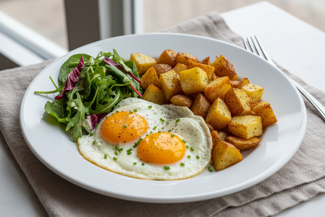 no toast and add mixed greens on the side