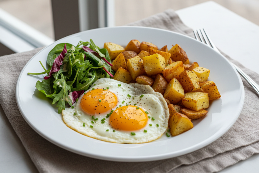 no toast and add mixed greens on the side